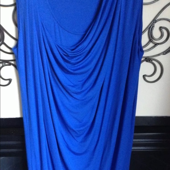 chris gramer royal blue draped dress 0 u.s. S M - Picture 2 of 8